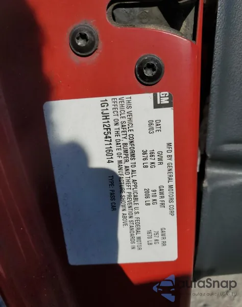 2004 Chevrolet Cavalier Ls Sport from USA, damaged, VIN 1G1JH12F547116014